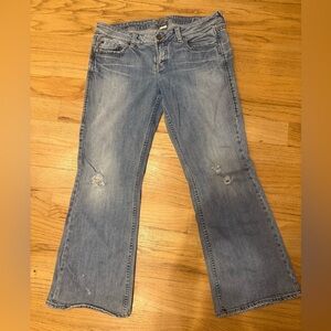 Silver Western Glove Lola Jeans Blue Flare Wide Leg Jeans